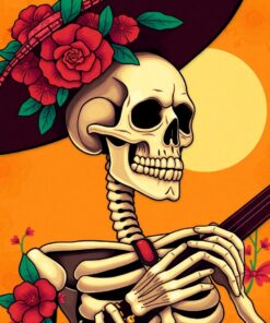 Mariachi Skeleton Paint Numbers
