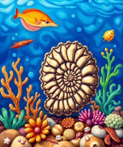 Ocean Fossil Paint Numbers