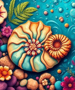 Vintage Tropical Ocean Fossil Paint By Numbers