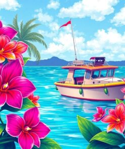 Vintage Tropical Orchid Cruiser Paint By Numbers