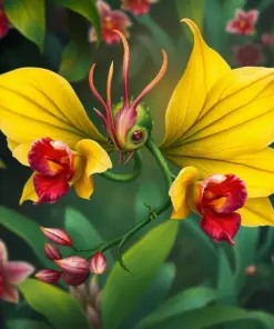 Vintage Tropical Orchid Sprite Paint By Numbers