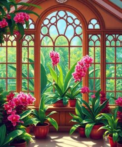 Orchid Window Paint Numbers