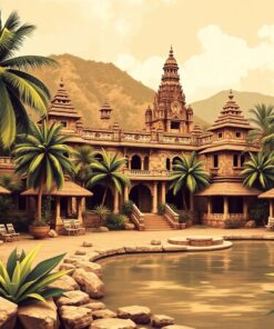 Vintage Tropical Palace Ruins Paint By Numbers