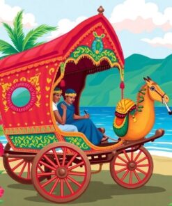 Vintage Tropical Palanquin Trek Paint By Numbers