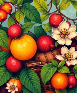 Vintage Tropical Passionfruit Harvest Paint By Numbers