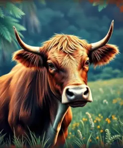 Vintage Tropical Pasture Calf Paint By Numbers