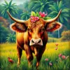 Vintage Tropical Pasture Calf Paint By Numbers