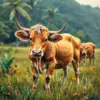 Vintage Tropical Pasture Calf Paint By Numbers