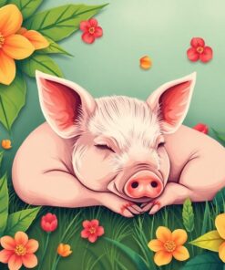 Piglet Slumber Paint Numbers