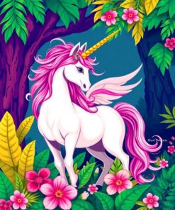 Rearing Unicorn Paint Numbers