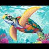 Vintage Tropical Reef Turtle Paint By Numbers