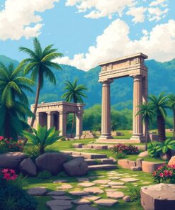 Ruin Landscape Paint Numbers