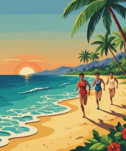 Vintage Tropical Sand Runners Paint By Numbers