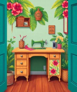 Sewing Desk Paint Numbers