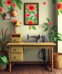 Sewing Desk Paint Numbers