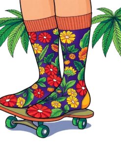 Vintage Tropical Skater Socks Paint By Numbers