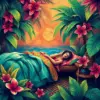 Vintage Tropical Slumber paint by numbers