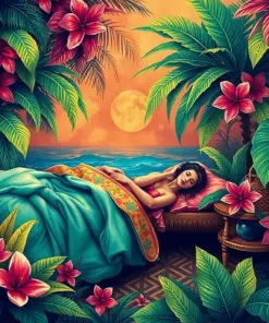 Vintage Tropical Slumber paint by numbers