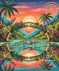 Vintage Tropical Span Reflection Paint By Numbers