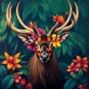 Vintage Tropical Stag Portrait Paint By Numbers