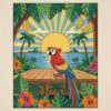Vintage Tropical Stage Bird Paint By Numbers