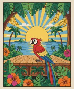 Vintage Tropical Stage Bird Paint By Numbers