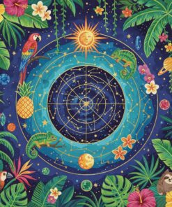 Vintage Tropical Star Map Paint By Numbers