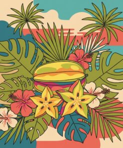 Vintage Tropical Starfruit Paint By Numbers