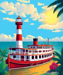 Steamboat Voyage Paint Numbers