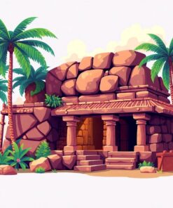 Vintage Tropical Stone Tomb Paint By Numbers