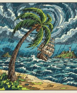 Vintage Tropical Storm Captive Paint By Numbers