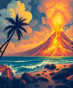 Vintage Tropical Storm Eruption Paint By Numbers