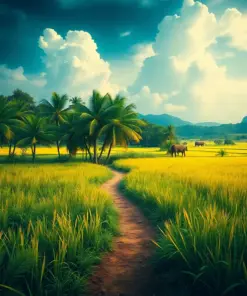 Vintage Tropical Storm Pasture paint by numbers