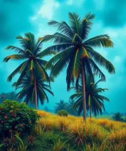 Vintage Tropical Storm Pasture Paint By Numbers