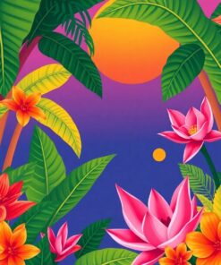 Vintage Tropical Taro Dawn Paint By Numbers