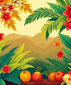 Vintage Tropical Teak Harvest Paint By Numbers