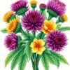 Thistle Bouquet Paint Numbers