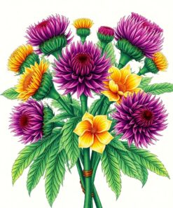 Thistle Bouquet Paint Numbers