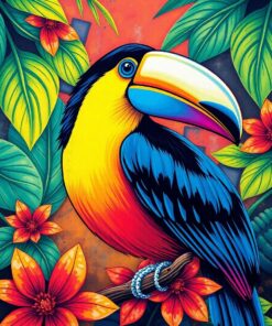 Toucan Mural Paint Numbers
