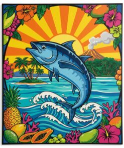 Vintage Tropical Tuna Label Paint By Numbers