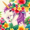 Unicorn Bloom Paint Numbers