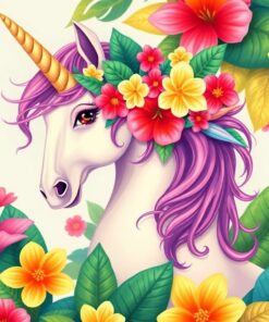 Unicorn Bloom Paint Numbers