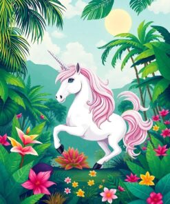 Unicorn Oasis Paint Numbers