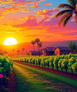 Vineyard Sunset Paint Numbers