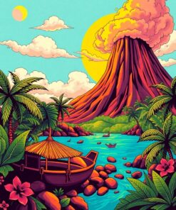 Volcano Escape Paint Numbers