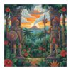 Vintage Tropical Warrior Pillars Paint By Numbers