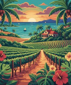 Vintage Tropical Wine Estate Paint By Numbers