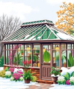 Vintage Tropical Winter Glasshouse Paint By Numbers