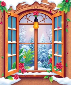 Winter Window Paint Numbers