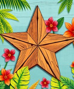 Vintage Tropical Woody Star Paint By Numbers
